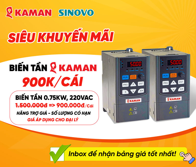 Khuyến mãi biến tần Kaman 900.000đ