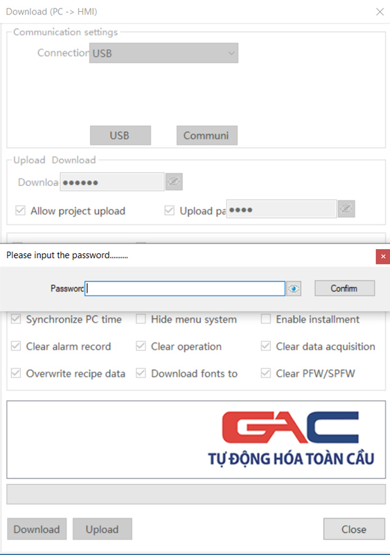 Hướng dẫn upload chương trình HMI Xinje
