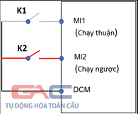 Sơ đồ đấu nối chân công tắc chuyển mạch chạy thuận ngược vào biến tần