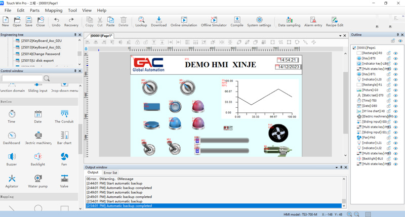 Thiết kế giao diện HMI Xinje đơn giản