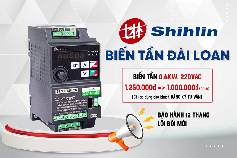 Ưu đãi biến tần Shihlin 1 triệu/chiếc