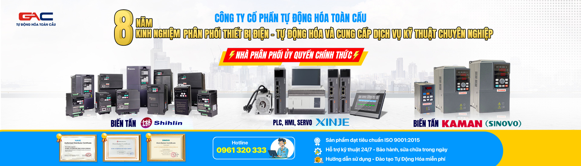 Tự Động Hóa Toàn Cầu là đại diện hãng Shihlin, Xinje, Kaman tại Việt Nam