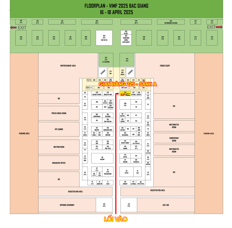 Bản đồ triển lãm VIAF Bắc Giang 2025
