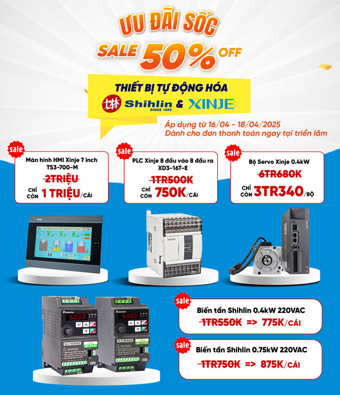Tự Động Hóa Toàn Cầu khuyến mãi 50% các sản phẩm thiết bị tự động hóa tại triển lãm